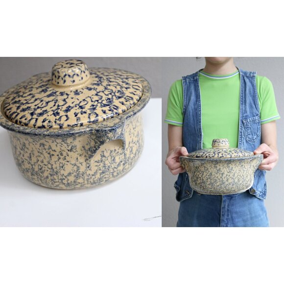 1980's Vintage Robinson Ransbottom Pottery Country Style Casserole Dish with Lid - Picture 1 of 9